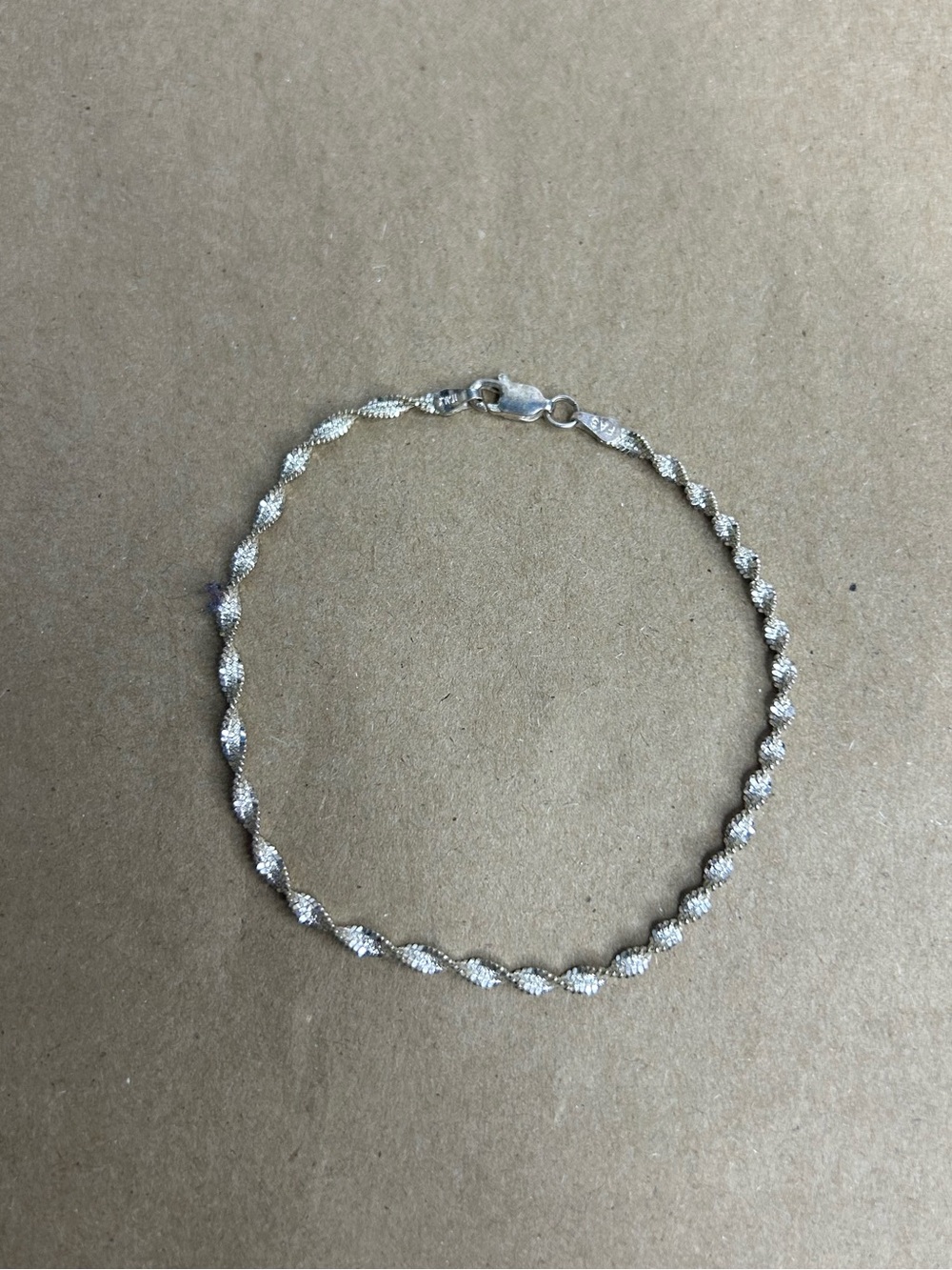 Twisted Herringbone Silver 925 Italy Bracelet